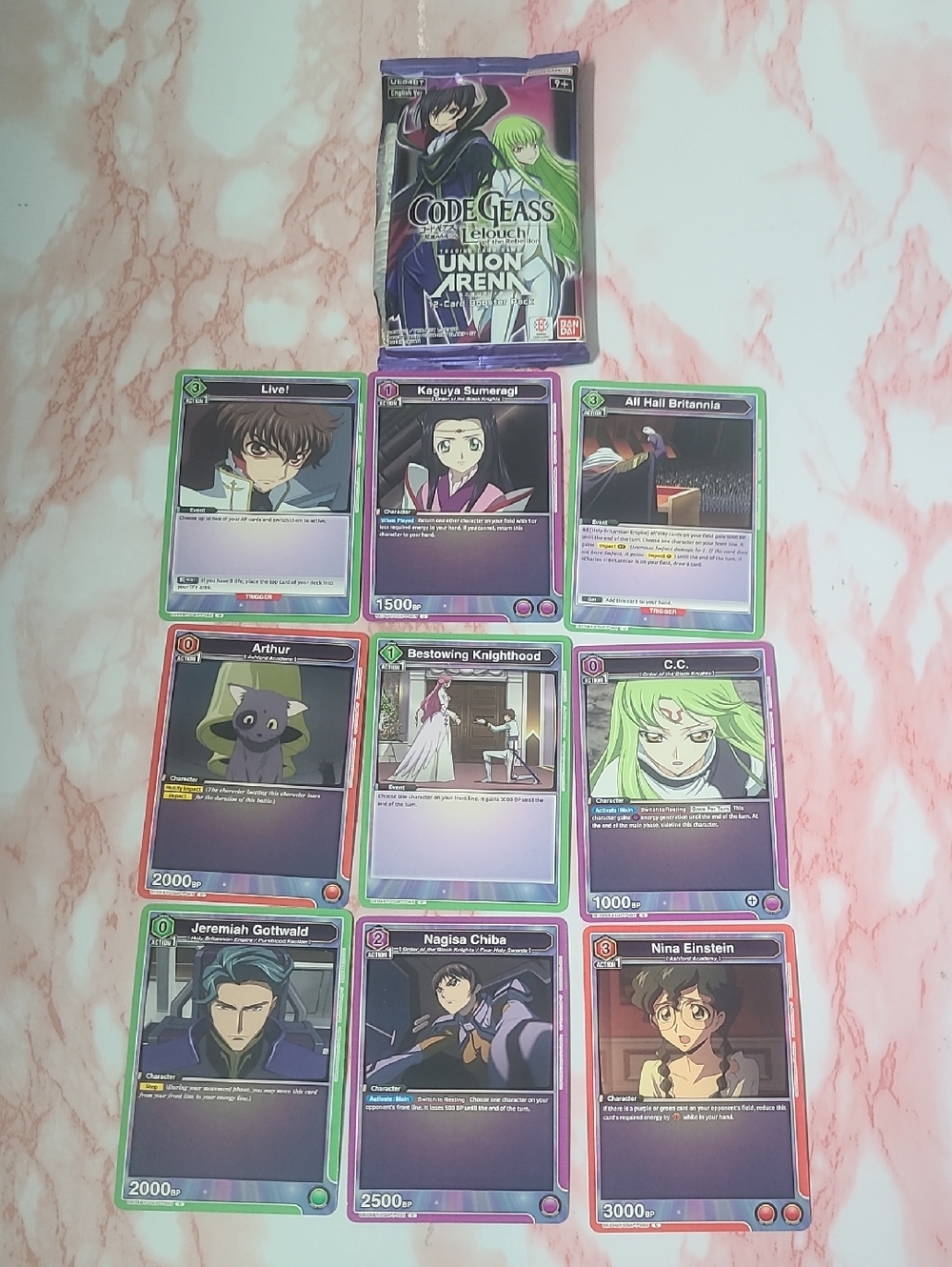 Code Geass Union Arena Lot Of 9 Cards